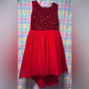 Girls Sparkling Red Kids Dress